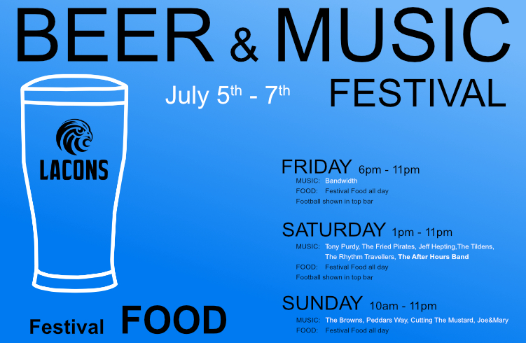 Beer & Music Festival – July 5th – 7th